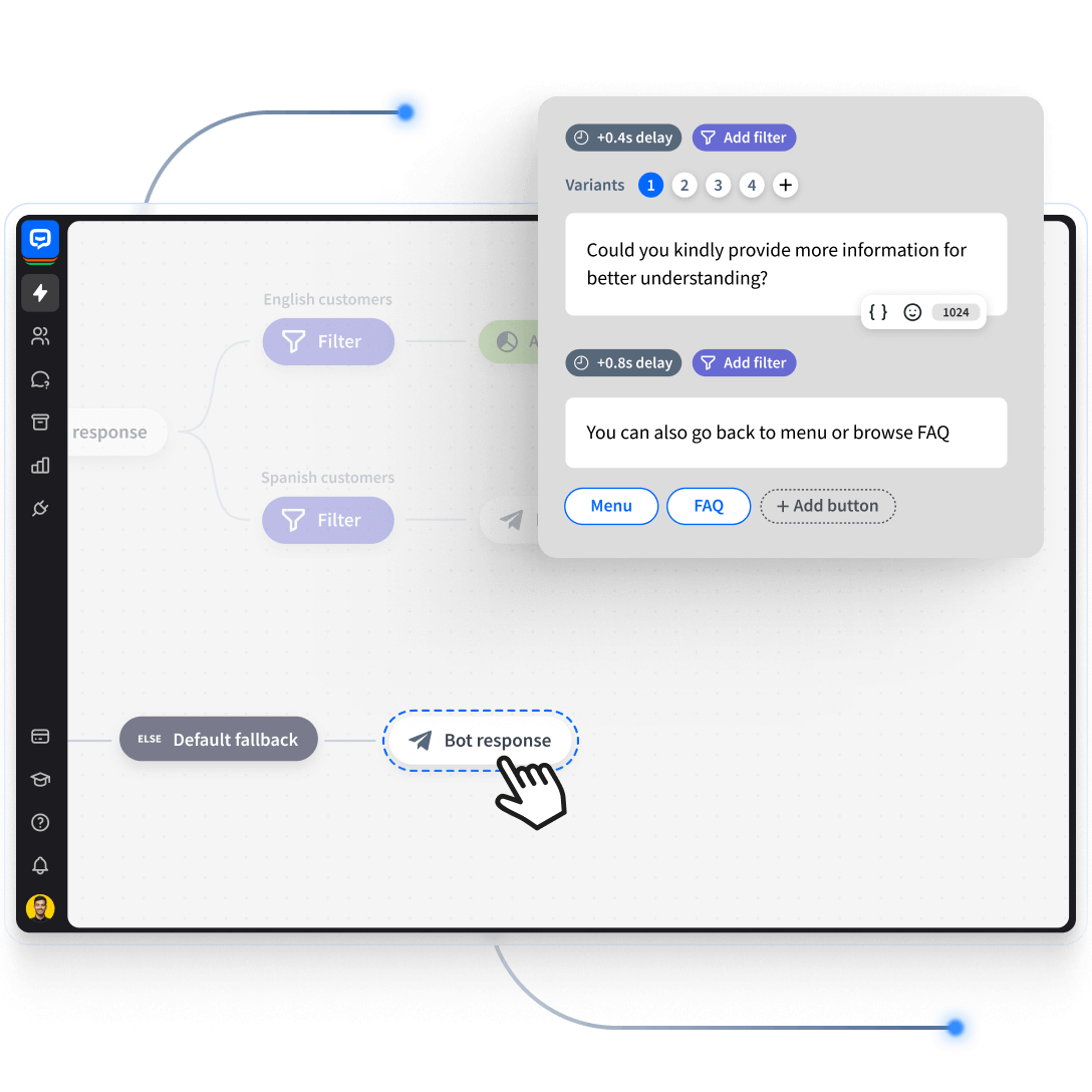 Fallback message in ChatBot's Visual Builder