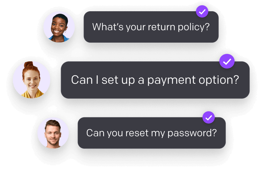 Questions from customers resolved with generative AI chatbot.