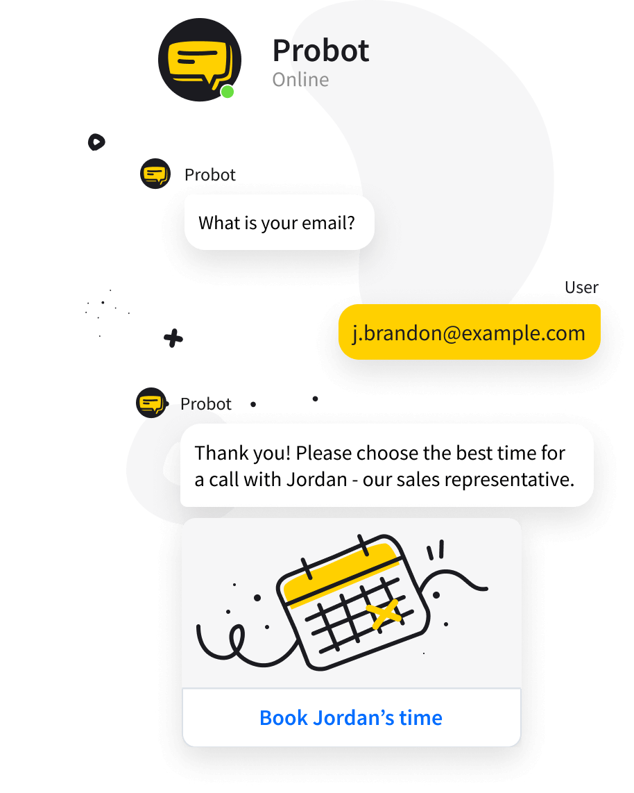 Use chat bot to book meetings